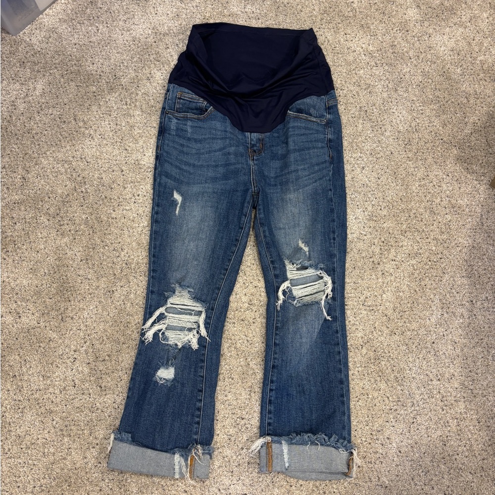 Pinkblush Distressed Blue Maternity Jeans